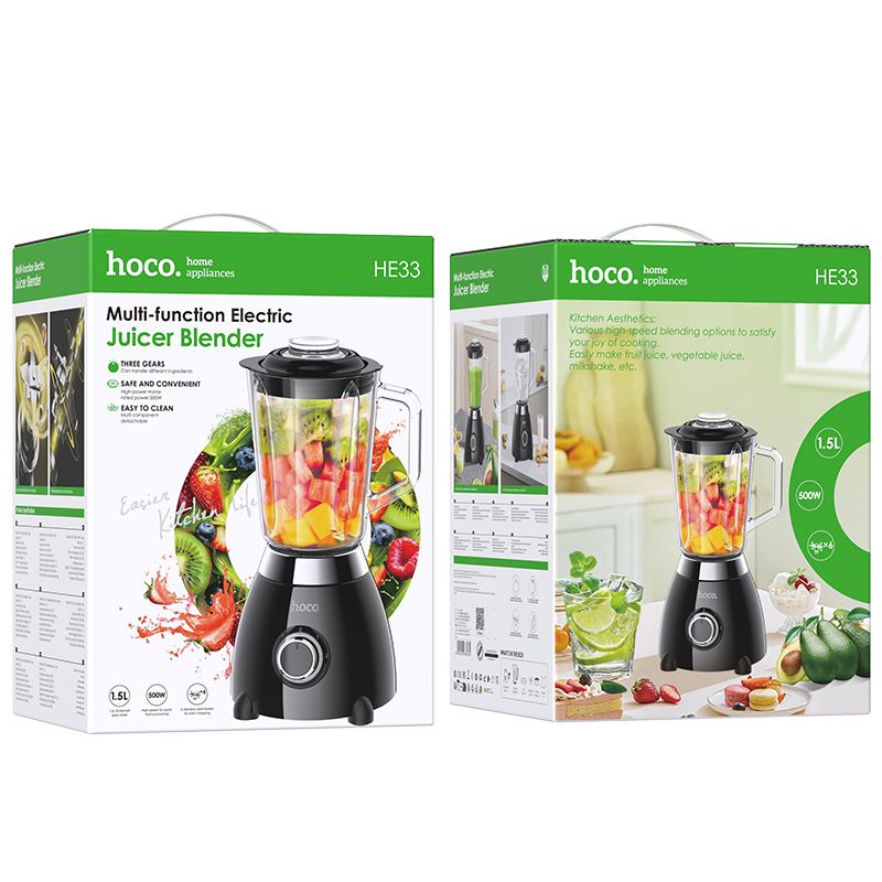 HOCO HE33 Juicer Blender, 1.5 Liters, 500W HOCO HE33 Juicer Blender, 1.5 Liters, 500W